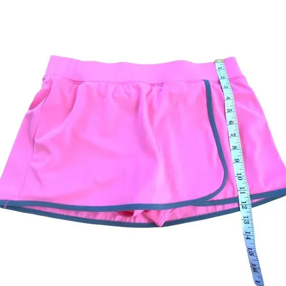 Lands End Women's 8 Skort Skirt Faux Wrap Pink Nylon - Picture 9 of 11